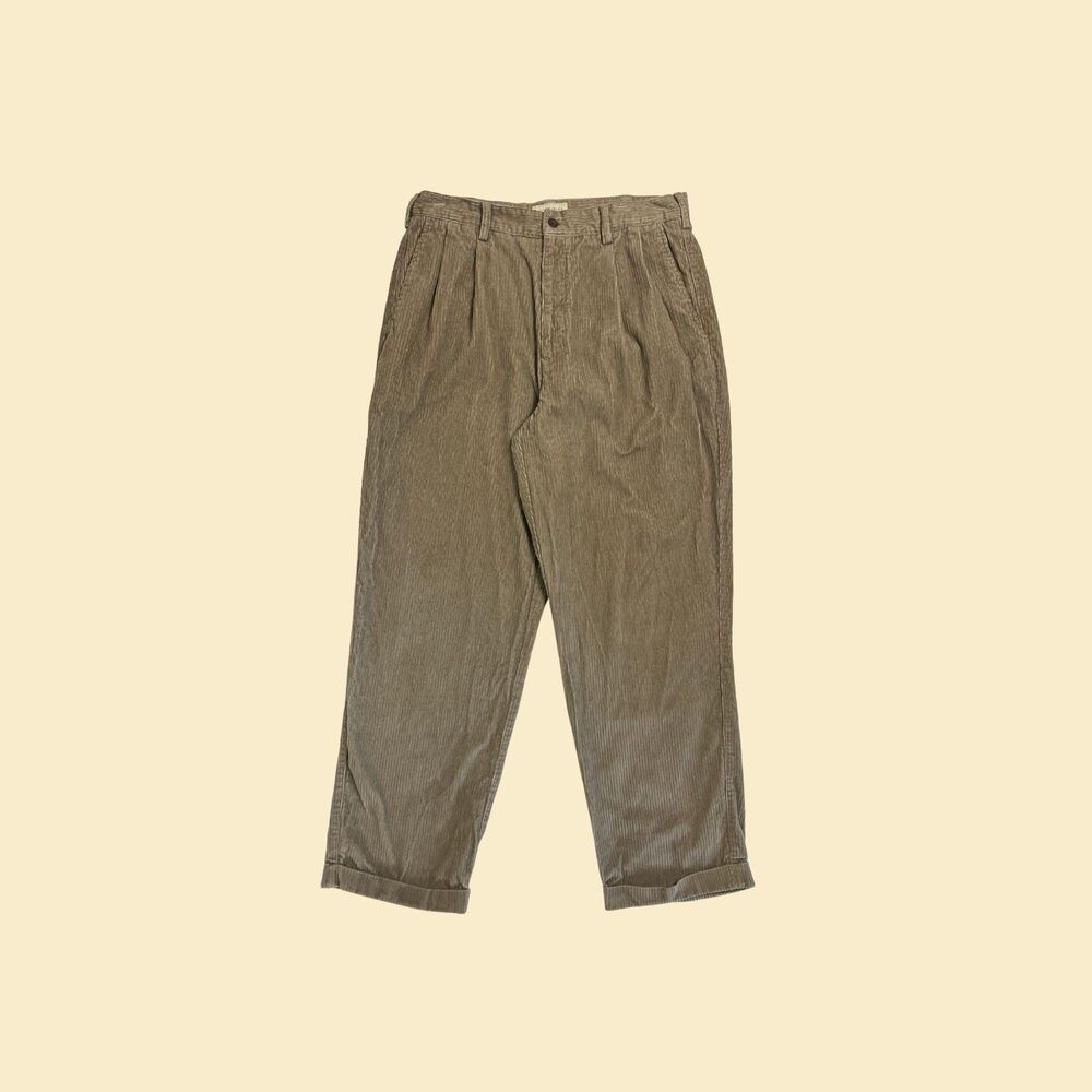 Vintage 34x30 corduroy pants, Crossings mens 1990s beige/tan trousers